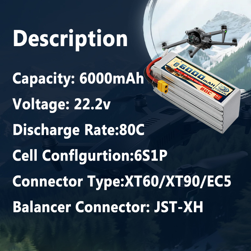 VSVAW 6S Lipo Battery 6000mAh  - 6S Lipo Battery 22.2V 5000Mah ulasan dan harga
